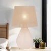 Nachttischlampen|Glaslampen*TK Lighting Tischleuchte Glas Jute 67 cm hoch Ecru Braun E27 RIKA