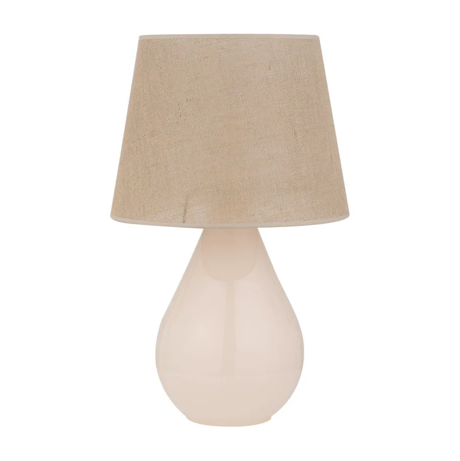 Nachttischlampen|Glaslampen*TK Lighting Tischleuchte Glas Jute 67 cm hoch Ecru Braun E27 RIKA