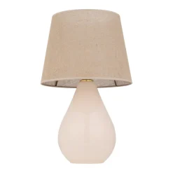 Nachttischlampen|Glaslampen*TK Lighting Tischleuchte Glas Jute 67 cm hoch Ecru Braun E27 RIKA