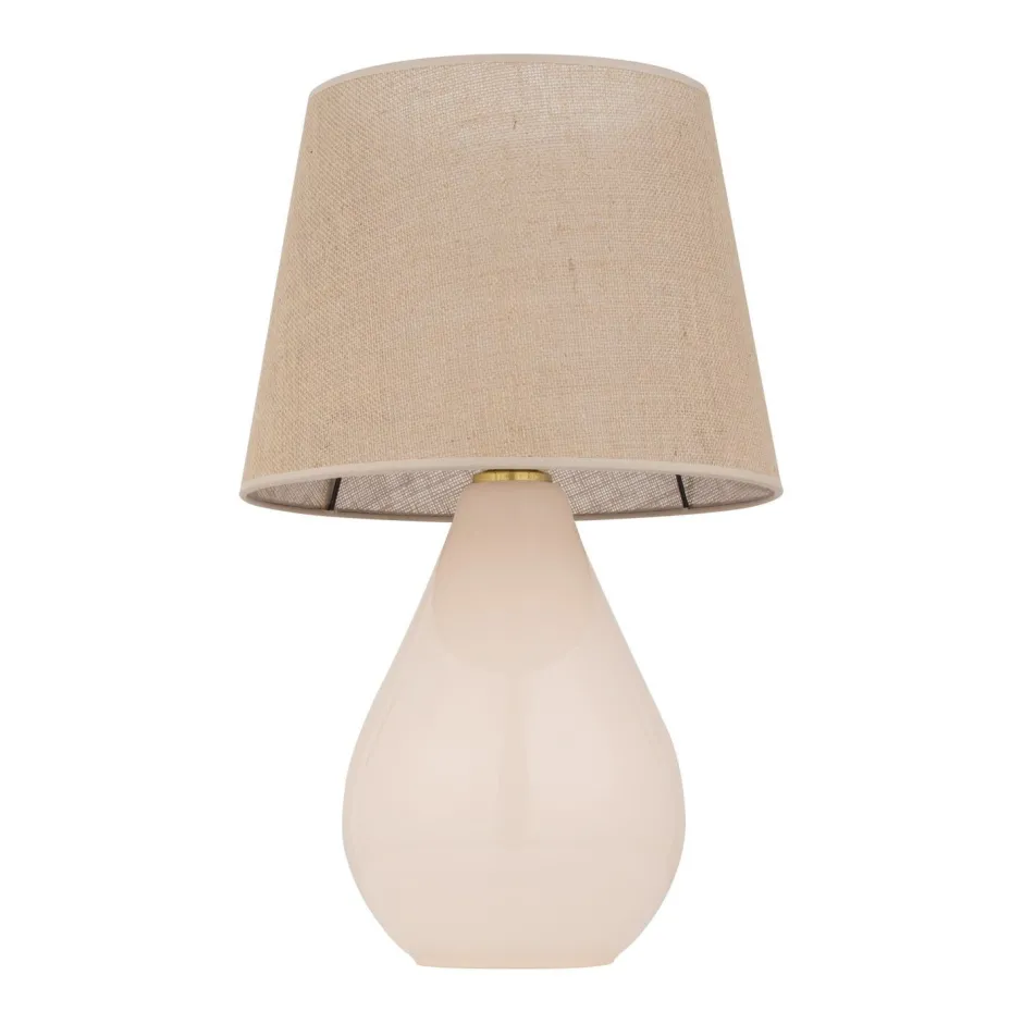 Nachttischlampen|Glaslampen*TK Lighting Tischleuchte Glas Jute 67 cm hoch Ecru Braun E27 RIKA