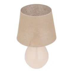 Nachttischlampen|Glaslampen*TK Lighting Tischleuchte Glas Jute 67 cm hoch Ecru Braun E27 RIKA