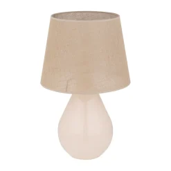 Nachttischlampen|Glaslampen*TK Lighting Tischleuchte Glas Jute 67 cm hoch Ecru Braun E27 RIKA