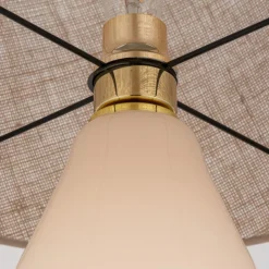 Nachttischlampen|Glaslampen*TK Lighting Tischleuchte Glas Jute 67 cm hoch Ecru Braun E27 RIKA