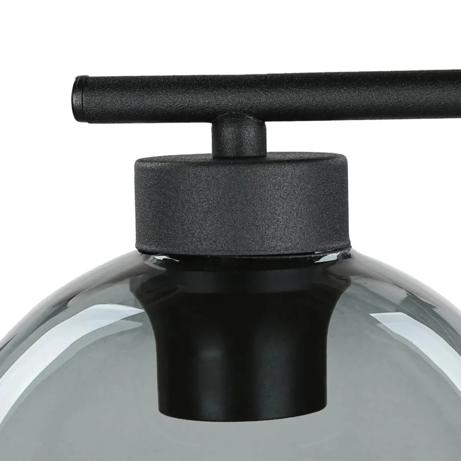 Tischlampen|Moderne Lampen*TK Lighting Tischleuchte Glas Kugel Schwarz Grau 46 cm hoch Modern