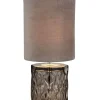 Searchlight Tischleuchte Glas Stoff 28 cm klein Grau E27 Modern< Glaslampen|Schlafzimmer Lampen