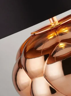 Searchlight Tischleuchte Glas Stoff H: 43,5 cm in Kupfer Schwarz E27< Wohnzimmerlampen|Schlafzimmer Lampen