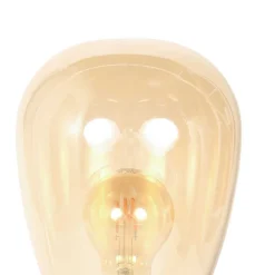 Steinhauer Tischleuchte Glasschirm in Messing E27 28 cm stilvoll< Tischlampen|Schlafzimmer Lampen