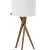 By Rydéns Tischleuchte Holz Stoff 55 cm Dreibein Eiche Weiß E27< Wohnzimmerlampen|Schlafzimmer Lampen
