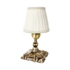 Tischlampen|Schlafzimmer Lampen*Giovanni Battista Tischleuchte in Bronze hell Weiß E14 20,5 cm Messing Stoff