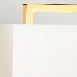 Tischlampen|Designerlampen*Elstead Tischleuchte in Gold Elfenbein E27 68 cm Stoff Metall