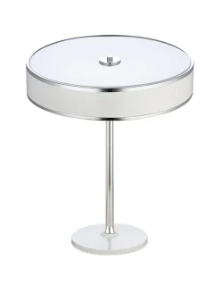 Jupiter Tischleuchte in Weiß Chrom 47cm LORSAN Nachttisch< Tischlampen|Schlafzimmer Lampen