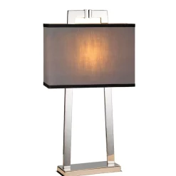 Schlafzimmer Lampen|Stofflampen*Elstead Tischleuchte KANDILA Grau H:66cm Design Bodenlampe