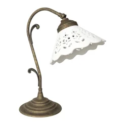 Giovanni Battista Tischleuchte Keramik Messing H: 36 cm schwenkbar E14 Rustikal< Tischlampen|Lampen Aus Aller Welt