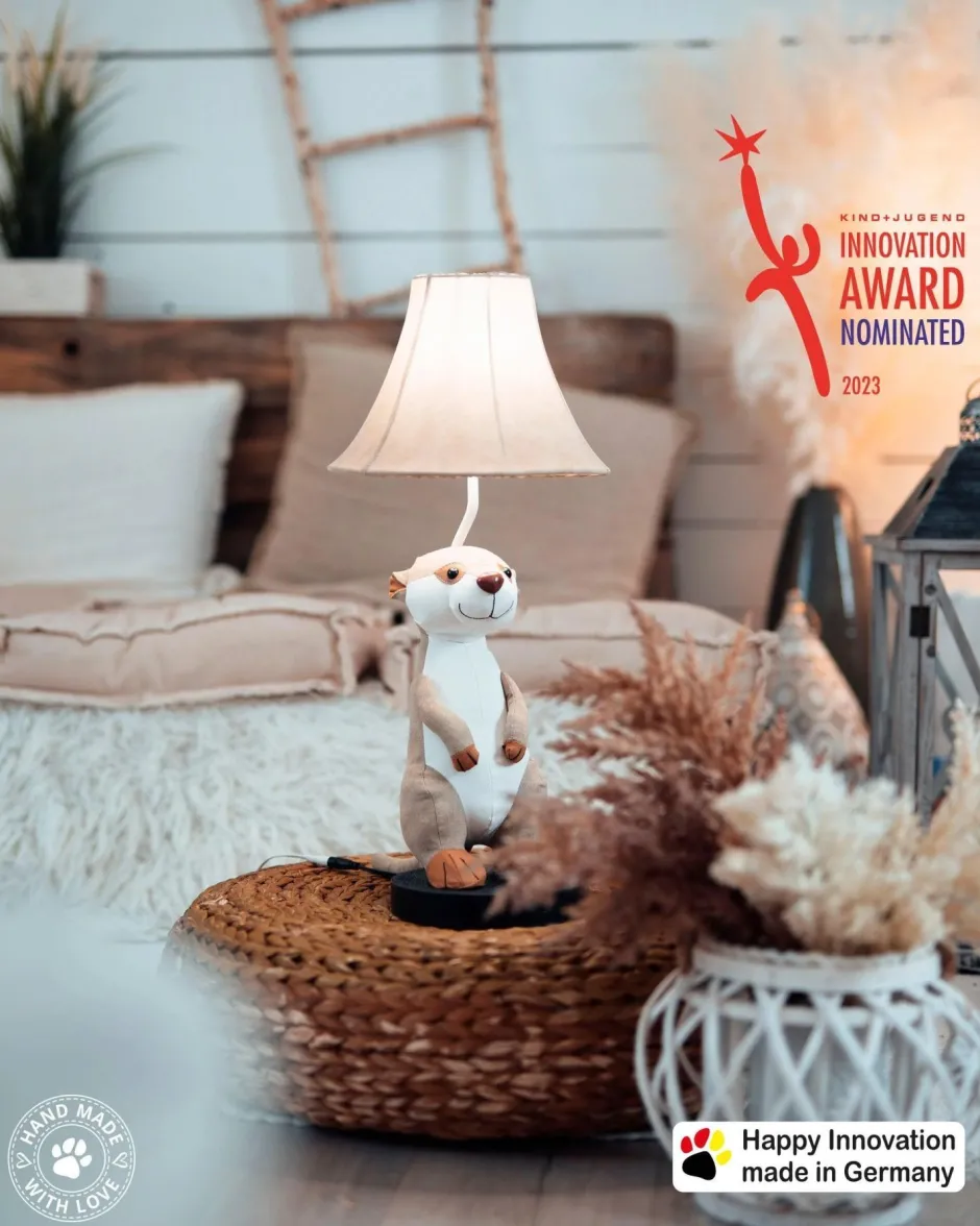 Happy Lamps Tischleuchte Kinderzimmer 58 cm hoch Erdmännchen LED<Kinder Wohnzimmerlampen|Kinderzimmerlampen