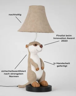 Happy Lamps Tischleuchte Kinderzimmer 58 cm hoch Erdmännchen LED<Kinder Wohnzimmerlampen|Kinderzimmerlampen