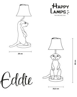 Happy Lamps Tischleuchte Kinderzimmer 58 cm hoch Erdmännchen LED<Kinder Wohnzimmerlampen|Kinderzimmerlampen