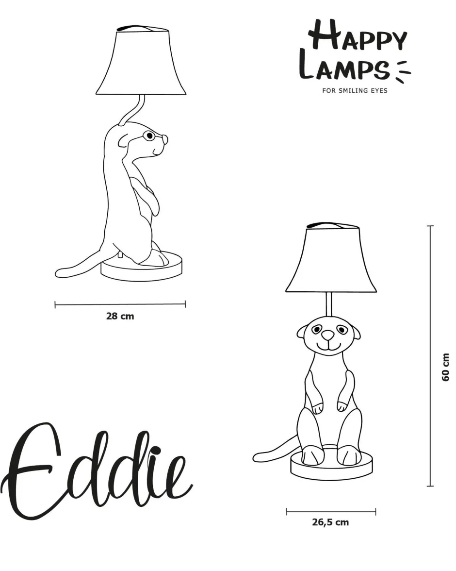 Happy Lamps Tischleuchte Kinderzimmer 58 cm hoch Erdmännchen LED<Kinder Wohnzimmerlampen|Kinderzimmerlampen