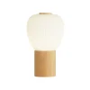 Searchlight Tischleuchte klein H: 25 cm Ø 14,5 cm Glas Holz E14< Wohnzimmerlampen|Glaslampen