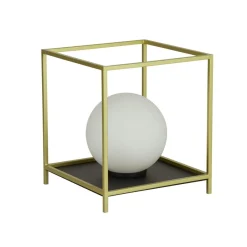 Searchlight Tischleuchte klein H: 20,5 cm in Gold Weiß Schwarz G9< Wohnzimmerlampen|Glaslampen