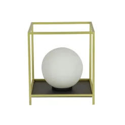 Searchlight Tischleuchte klein H: 20,5 cm in Gold Weiß Schwarz G9< Wohnzimmerlampen|Glaslampen