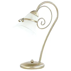 Glaslampen|Florale Lampen*Luminex Tischleuchte KOKARDA in Gold