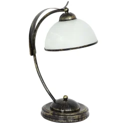 Rustikale Lampen|Glaslampen*Luminex Tischleuchte KORFU in Messing Antik