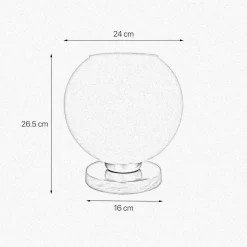 Tischlampen|Jugendstil Lampen*Giovanni Battista Tischleuchte Kugel E27 H: 26,5 cm Glas Messing in Weiß Bronze