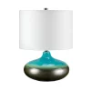 Elstead Tischleuchte LARA Türkis Porzellan H:48cm Lampe< Schlafzimmer Lampen|Glaslampen