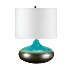 Elstead Tischleuchte LARA Türkis Porzellan H:48cm Lampe< Schlafzimmer Lampen|Glaslampen