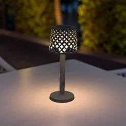 Metall Lampen|Led Außenleuchten*Newgarden Tischleuchte LED Touch IP44 31cm Anthrazit 3000K tragbar