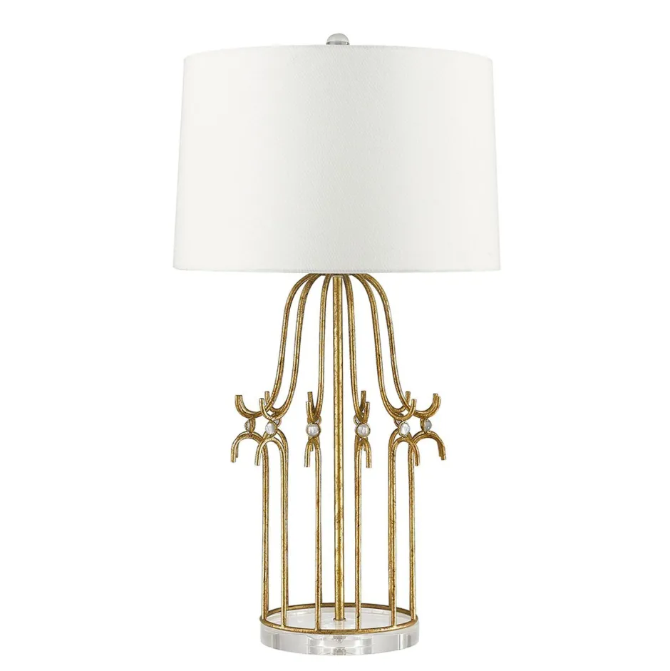 Tischlampen|Schlafzimmer Lampen*Elstead Tischleuchte LUICA in Gold H79cm Bodenlampe