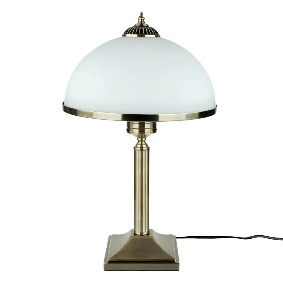 Glaslampen|Jugendstil Lampen*Easylight Tischleuchte MARLOW 50cm in Messing antik Jugendstil