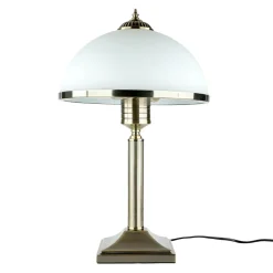 Glaslampen|Jugendstil Lampen*Easylight Tischleuchte MARLOW 50cm in Messing antik Jugendstil