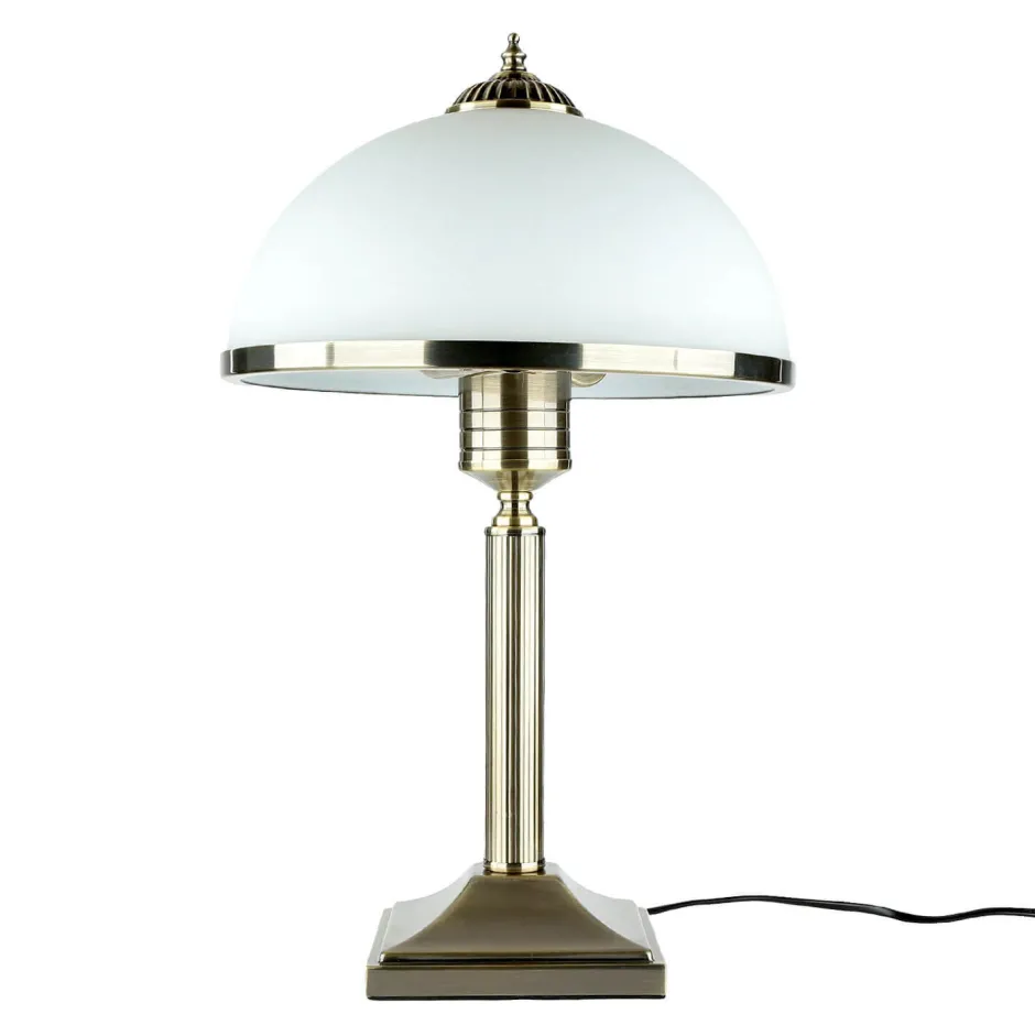 Glaslampen|Jugendstil Lampen*Easylight Tischleuchte MARLOW 50cm in Messing antik Jugendstil