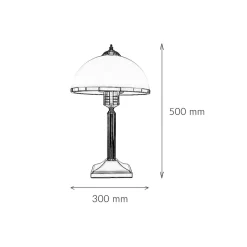 Glaslampen|Jugendstil Lampen*Easylight Tischleuchte MARLOW 50cm in Messing antik Jugendstil
