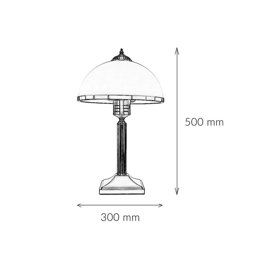 Glaslampen|Jugendstil Lampen*Easylight Tischleuchte MARLOW 50cm in Messing antik Jugendstil