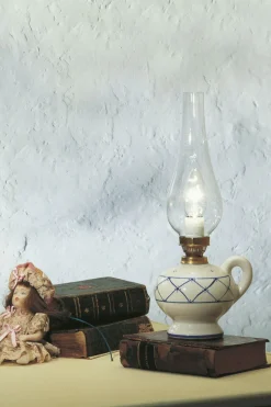 Ferroluce Tischleuchte Metall Glas E14 15 cm breit 35 cm hoch< Wohnzimmerlampen|Glaslampen