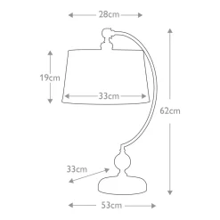 Elstead Tischleuchte Metall Stoff 62,6 cm Modern BOTELLA< Wohnzimmerlampen|Stofflampen