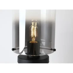 Searchlight Tischleuchte mit Schalter Schwarz Rauchgrau 25,5 cm E27< Wohnzimmerlampen|Metall Lampen