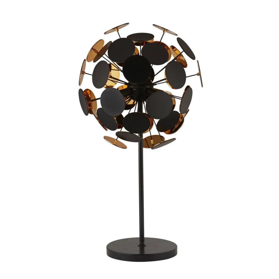 Designerlampen|Kugellampen*Searchlight Tischleuchte Modern 65 cm hoch Schwarz Gold 3x E14