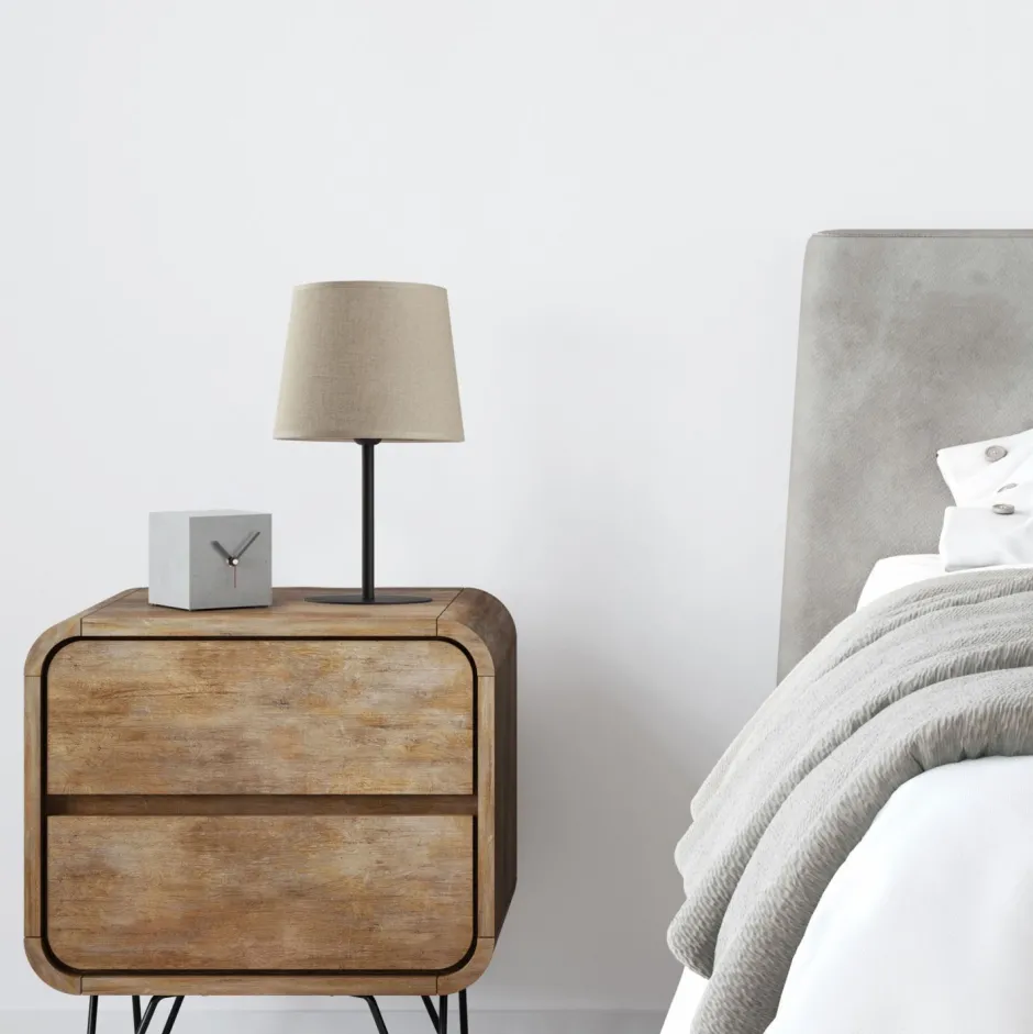 TK Lighting Tischleuchte Nachttisch Stoff Schirm 41,5 cm Modern< Tischlampen|Schlafzimmer Lampen