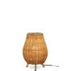 Wohnzimmerlampen|Schlafzimmer Lampen*Newgarden Tischleuchte Rattan H: 32,5 cm Dreibein Natur E27 FULDE