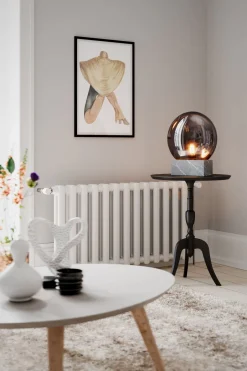 Wohnzimmerlampen|Metall Lampen*By Rydéns Tischleuchte Rauchglas Marmor H: 35,5 cm Grau Grau E27 Retro