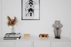 By Rydéns Tischleuchte Rauchglas Metall 40,6 cm E27 Kabelschalter< Wohnzimmerlampen|Metall Lampen