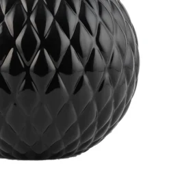 TK Lighting Tischleuchte Schwarz 60 cm hoch Glas Stoff E27 DOLORES< Glaslampen|Stofflampen