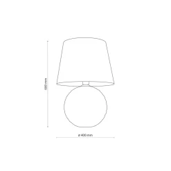 TK Lighting Tischleuchte Schwarz 60 cm hoch Glas Stoff E27 DOLORES< Glaslampen|Stofflampen