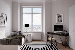 By Rydéns Tischleuchte Schwarz Chrom 69,5 cm hoch Metall Stoff E27< Wohnzimmerlampen|Schlafzimmer Lampen