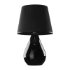 TK Lighting Tischleuchte Schwarz Glas Stoff 67 cm hoch Modern E27< Glaslampen|Stofflampen