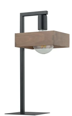 Sigma Tischleuchte Schwarz Holz Lesen klein 45 cm wohnlich< Moderne Lampen|Holzlampen