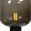 Glaslampen|Wohnzimmerlampen*Masterlight Tischleuchte Schwarz Rauchglas Metall 41 cm hoch E27